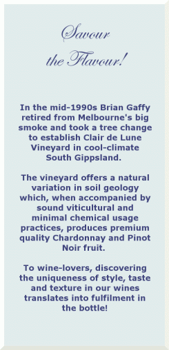 Background to Brian Gaffy's move into Winemaking.